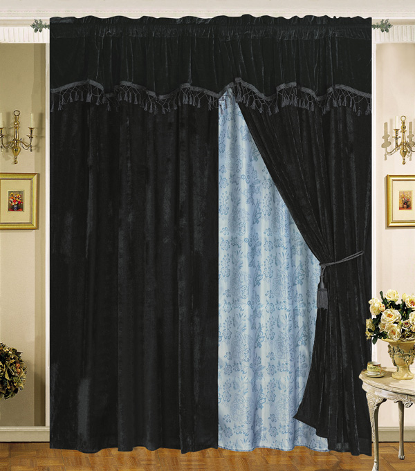 Sheer Black Curtains in Curtain