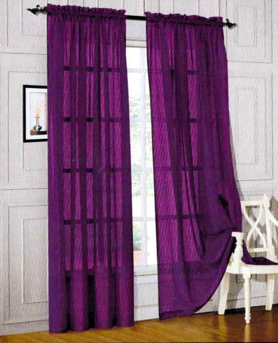 Sheer Purple Curtains in Curtain