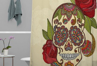 1000x1201px Sugar Skull Shower Curtain Picture in Curtain