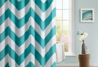 1024x1024px Teal Chevron Curtains Picture in Curtain