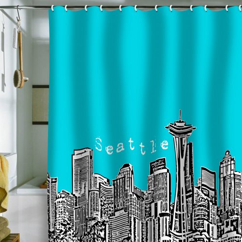Teal Shower Curtains in Curtain