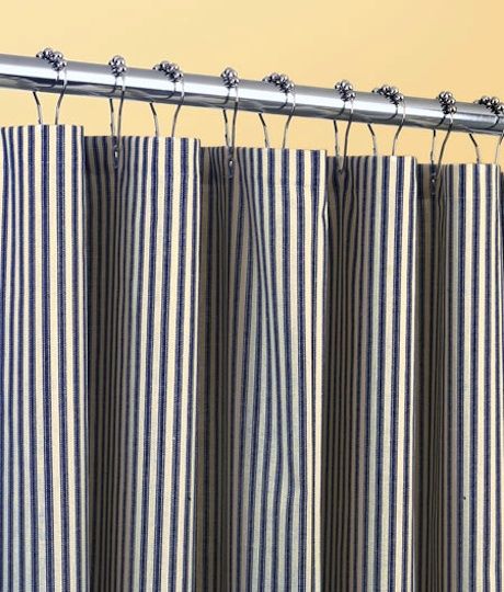 Ticking Stripe Shower Curtain in Curtain