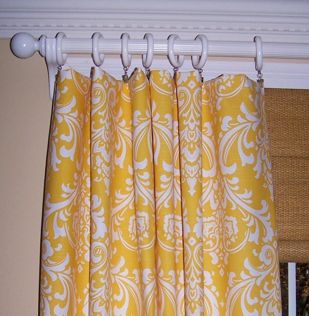 Yellow Damask Curtains in Curtain
