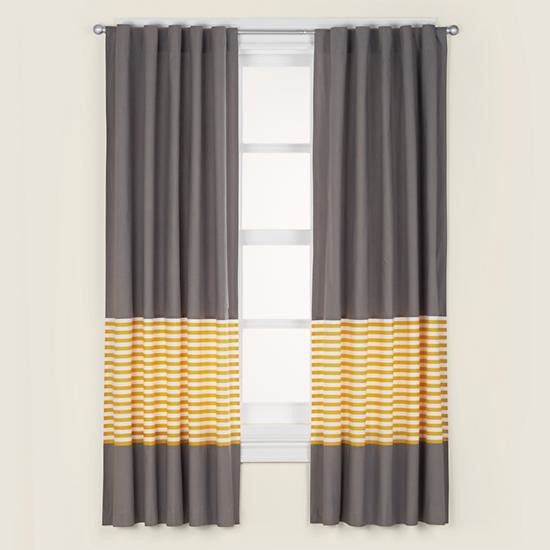 Yellow Gray Curtains in Curtain