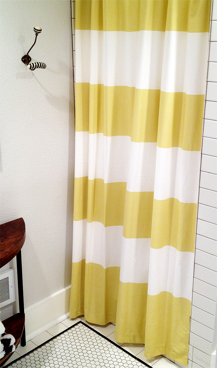 Yellow Striped Shower Curtain in Curtain