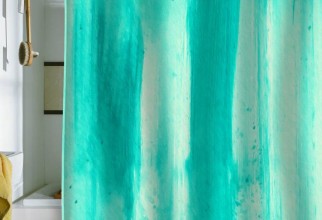736x736px Aqua Shower Curtains Picture in Curtain