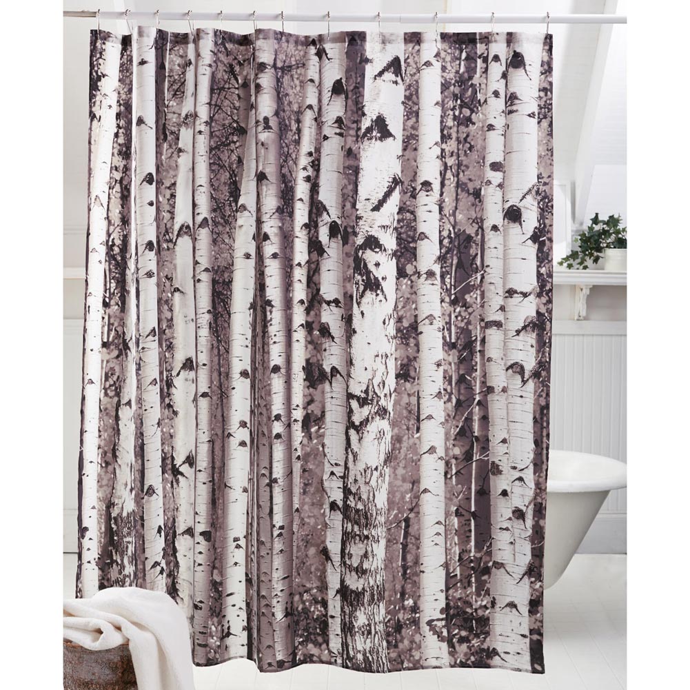 Birch Tree Shower Curtain in Curtain