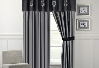 985x1024px Black And Gray Curtains Picture in Curtain