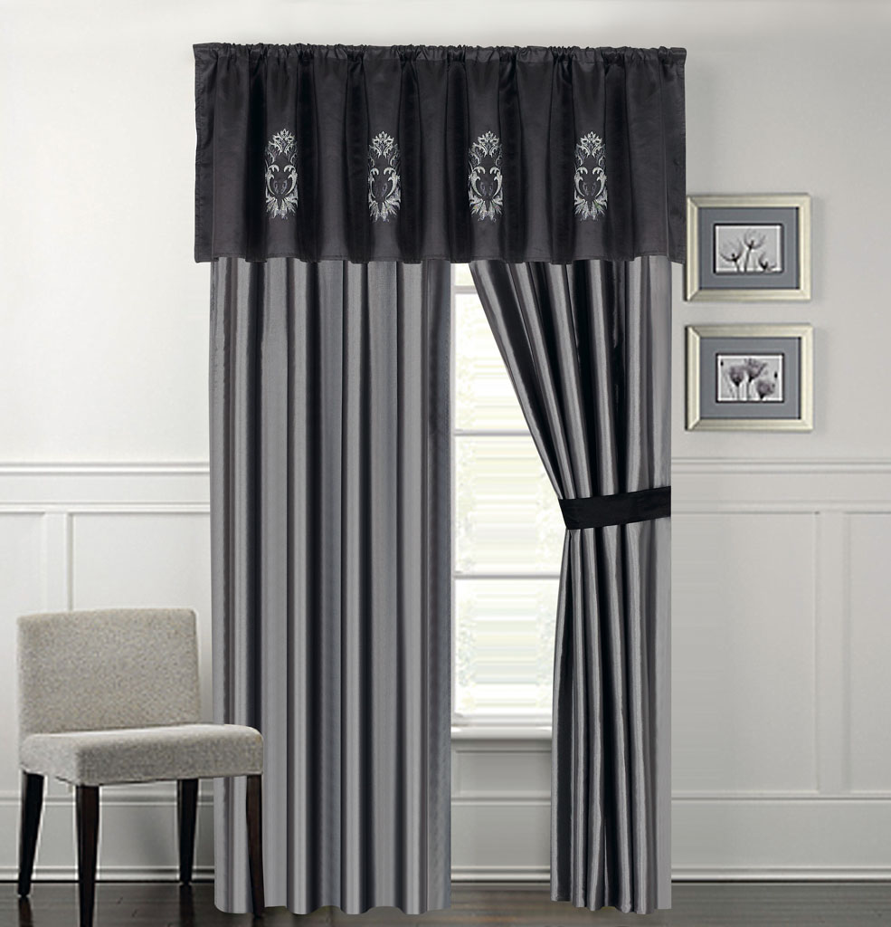 Black And Gray Curtains in Curtain
