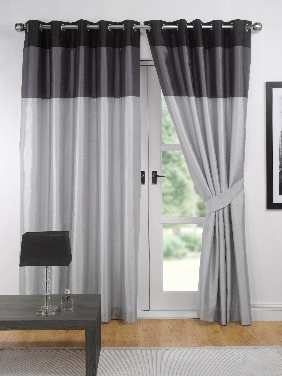 Black And Grey Curtains in Curtain