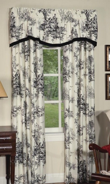 Black Toile Curtains in Curtain