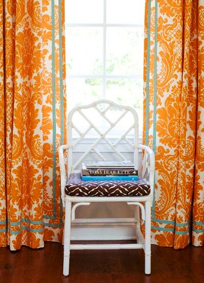 Blue And Orange Curtains in Curtain