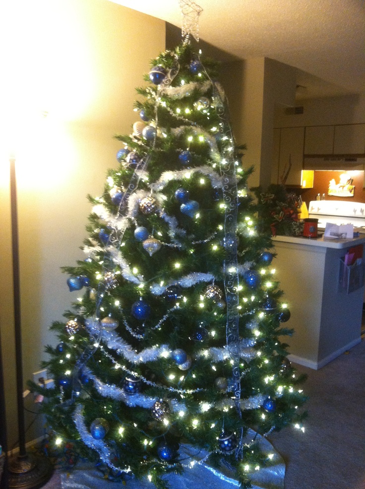 Blue And Silver Christmas Tree in Interior Design