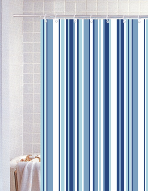 Blue Stripe Shower Curtain in Curtain