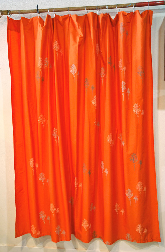 Bright Orange Curtains in Curtain