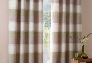 736x964px Brown And White Striped Curtains Picture in Curtain