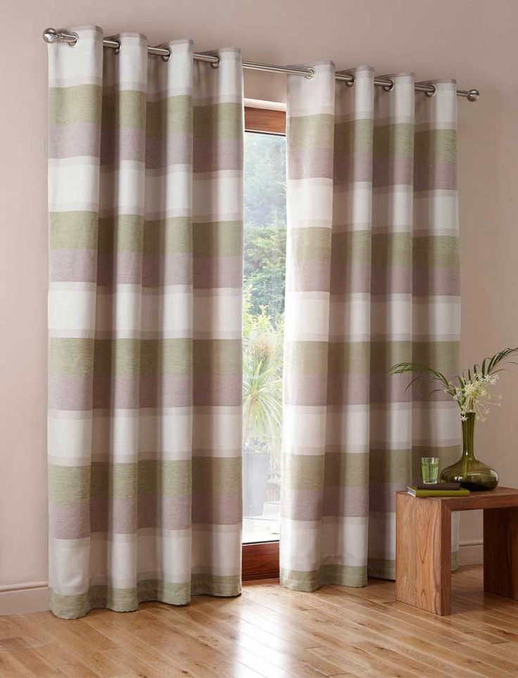 Brown And White Striped Curtains in Curtain