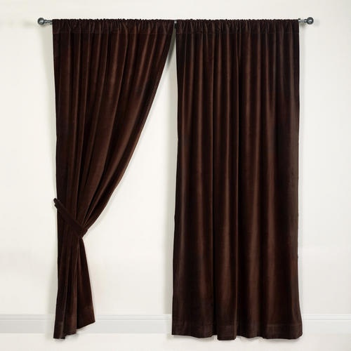 Brown Velvet Curtains in Curtain