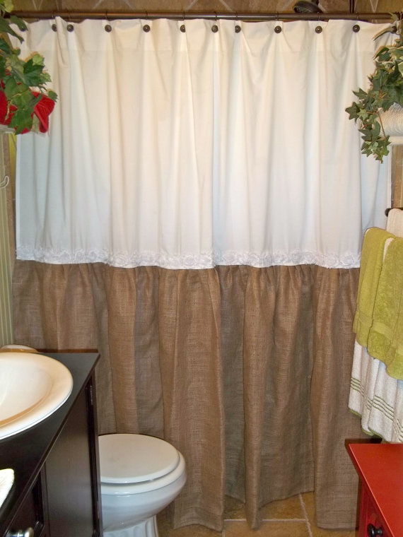 Burlap Shower Curtains in Curtain
