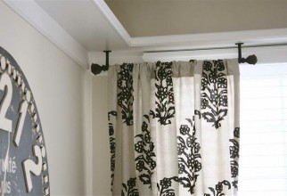 736x491px Ceiling Mounted Shower Curtain Rods Picture in Curtain