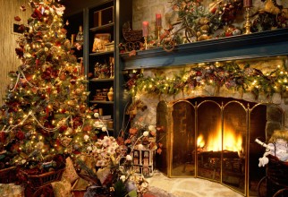 800x600px Christmas Fireplace Decorations Picture in Fire Place