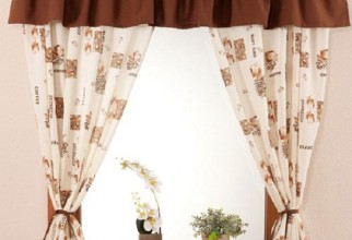 600x680px Coffee Themed Kitchen Curtains Picture in Curtain