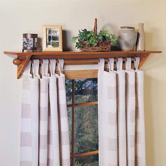 Curtain Rod Shelf in Curtain