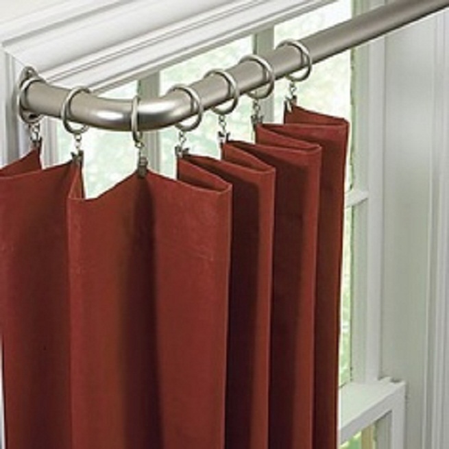 Curved Curtain Rod For Bay Window in Curtain