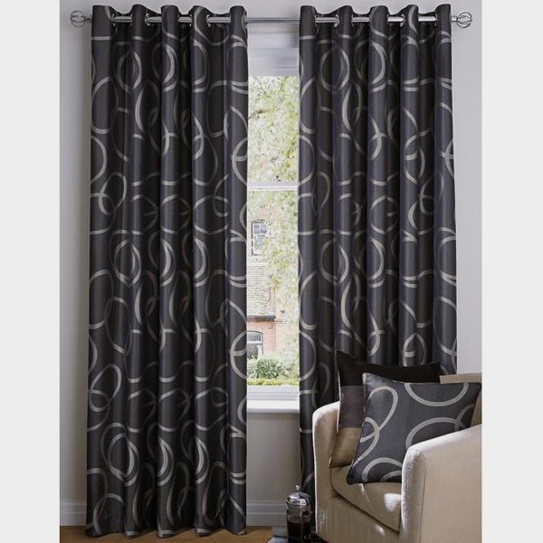 Dark Gray Curtains in Curtain