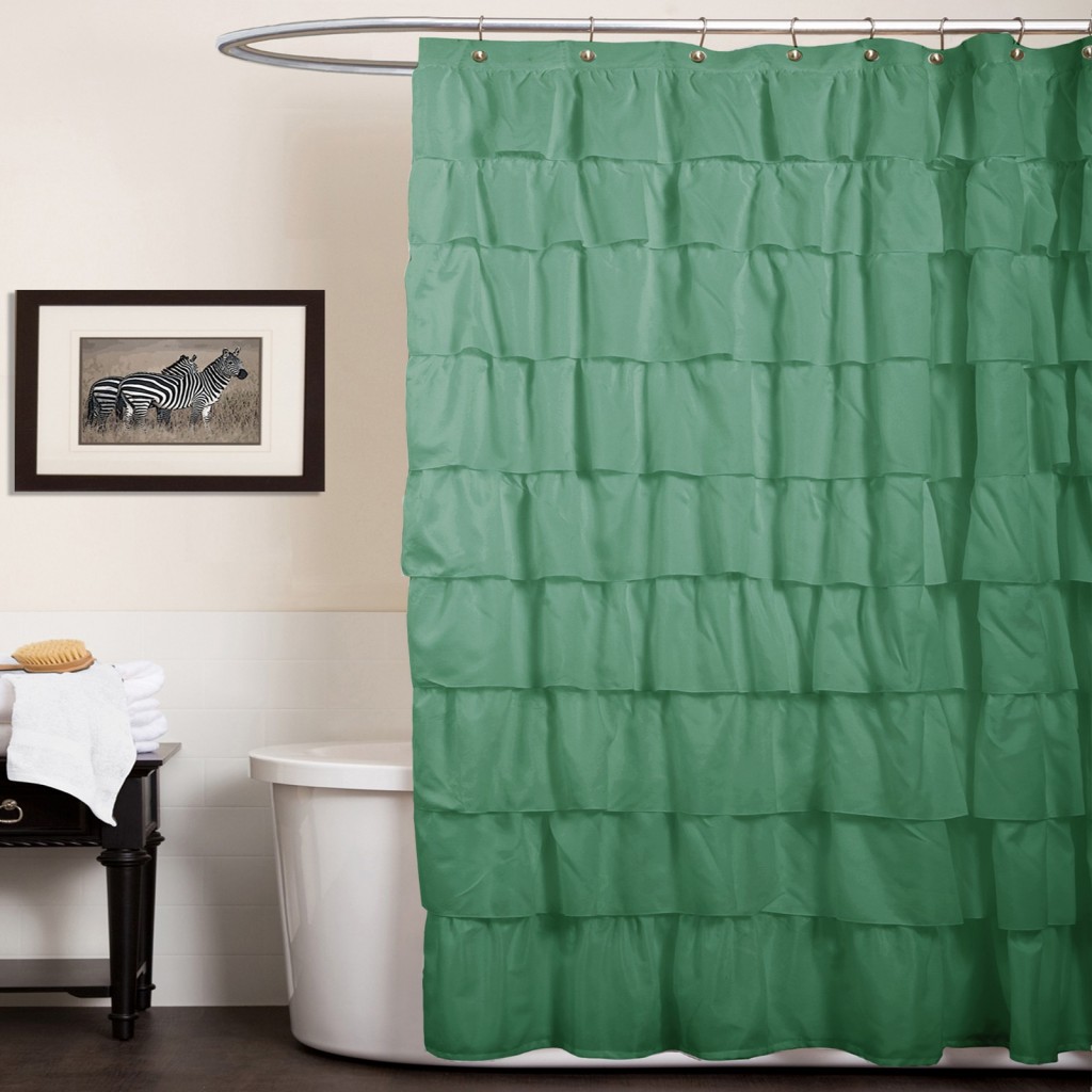 Dark Green Shower Curtain in Curtain