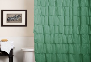 1600x1600px Dark Green Shower Curtain Picture in Curtain