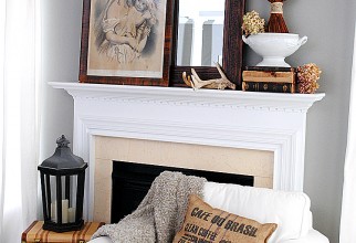 750x1028px Fall Mantel Ideas Picture in Interior