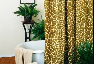 450x573px Giraffe Print Shower Curtain Picture in Curtain