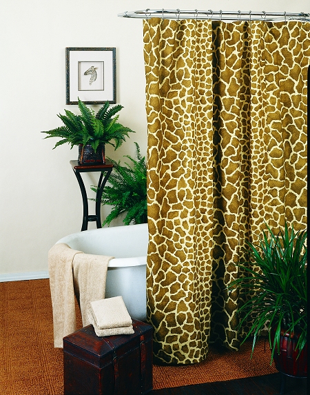 Giraffe Print Shower Curtain in Curtain