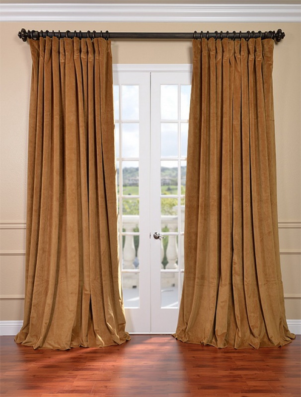 Gold Velvet Curtains in Curtain