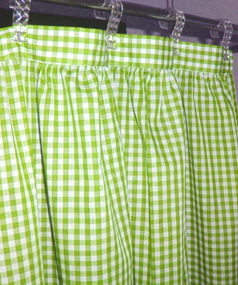 Green Gingham Curtains in Curtain
