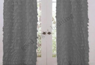 570x581px Grey Ruffle Shower Curtain Picture in Curtain
