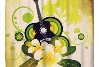 640x608px Guitar Shower Curtain Picture in Curtain