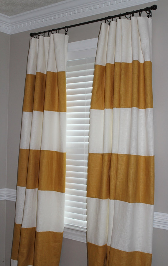 Horizontal Stripe Curtain Panels in Curtain
