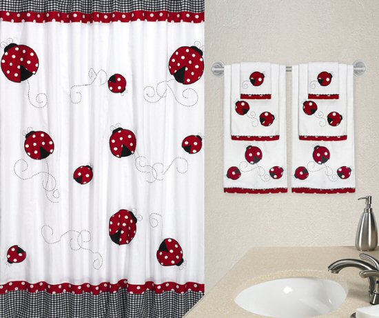 Ladybug Shower Curtain in Curtain