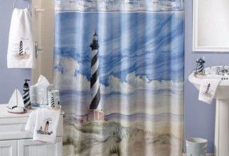 800x1000px Lighthouse Shower Curtains Picture in Curtain