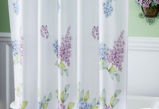 578x1001px Lilac Shower Curtain Picture in Curtain