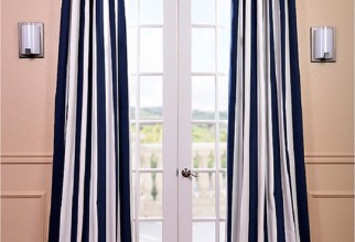 540x640px Navy Stripe Curtains Picture in Curtain