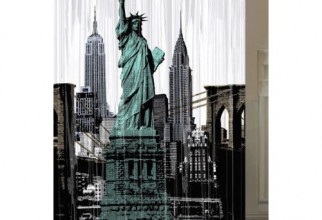 500x500px New York City Shower Curtain Picture in Curtain