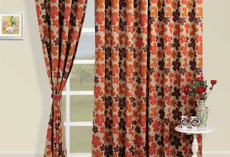 600x596px Orange And Brown Curtains Picture in Curtain