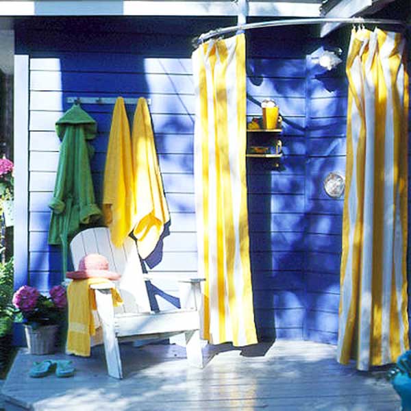 Outdoor Shower Curtain Rod in Curtain