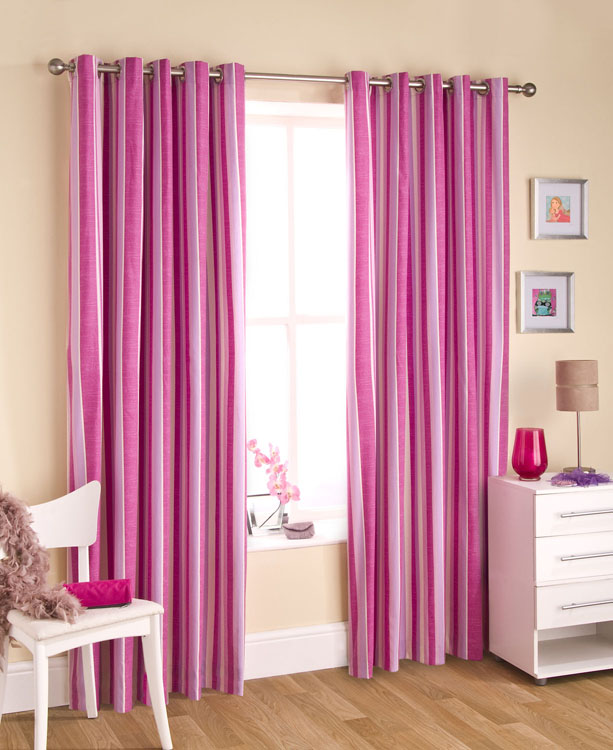 Pink Striped Curtains in Curtain