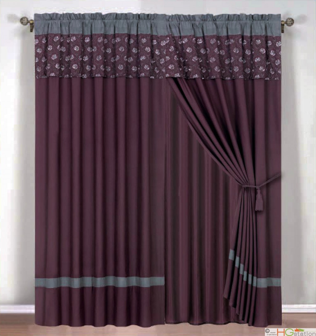 Purple And Gray Curtains in Curtain