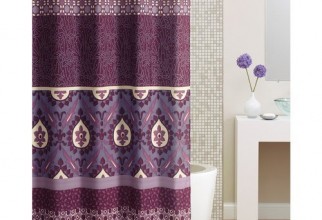 500x500px Purple Fabric Shower Curtain Picture in Curtain