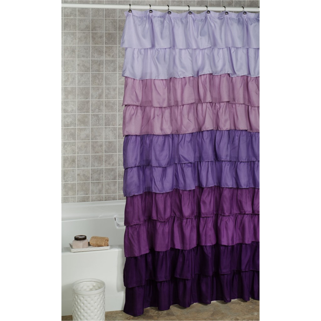 Purple Ruffle Shower Curtain in Curtain